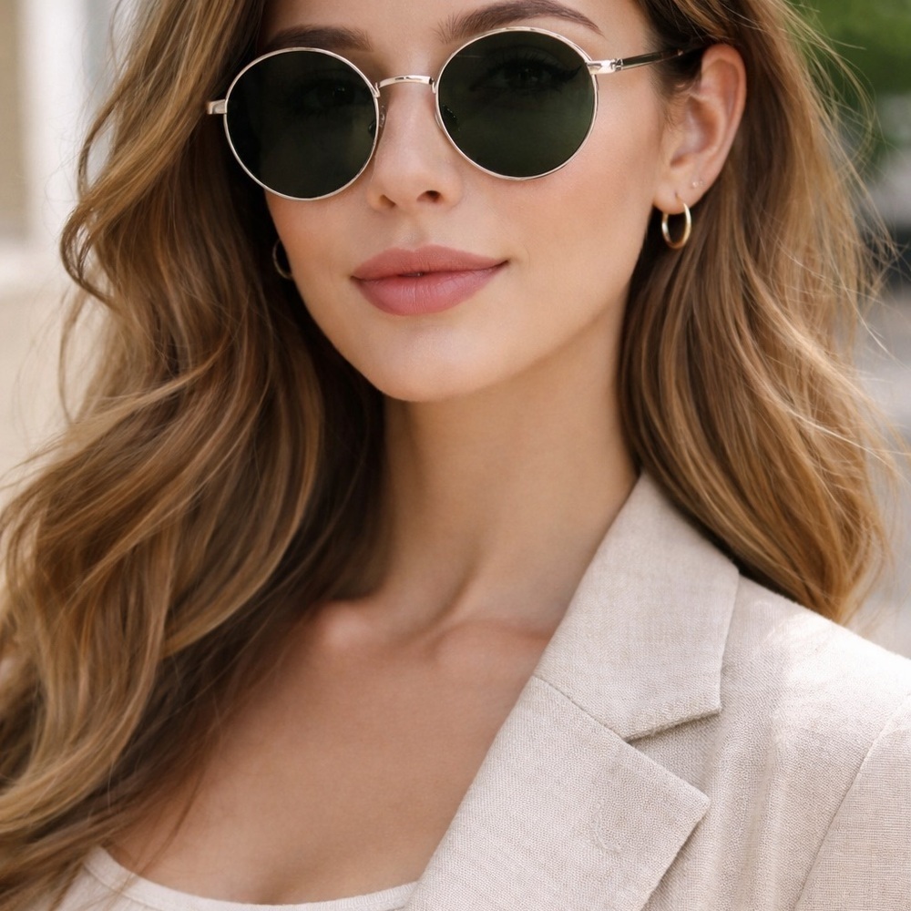 Aigner Round Metal Sunglasses – Dark Grey Lenses | Italy | With Case